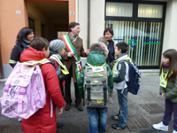 Il Sindaco di Mordano-Bubano  Stefano Golini al Pedibus 