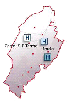 Cartina geografica del territorio coperto dall'Ausl di Imola