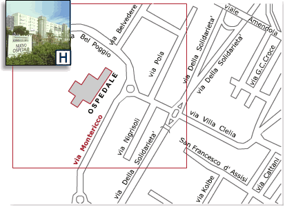 Mappa Stradale dell'Ospedale S. Maria della Scaletta sito in via Montericco 4