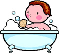 vasca da bagno con bambino